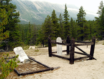 Historic grave markers on the Chilkoot Trail, Klondike Gold Rush National Historical Park, Alaska. 